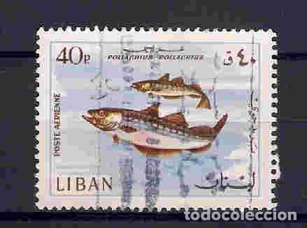 Sellos: peces. l&iacute;bano. sello a&ntilde;o 1968 - Foto 1
