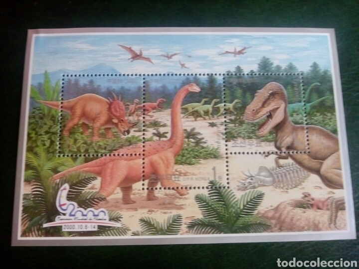 Sellos: Dinosaurios. Corea del Norte. Espa&ntilde;a 2000 - Foto 1