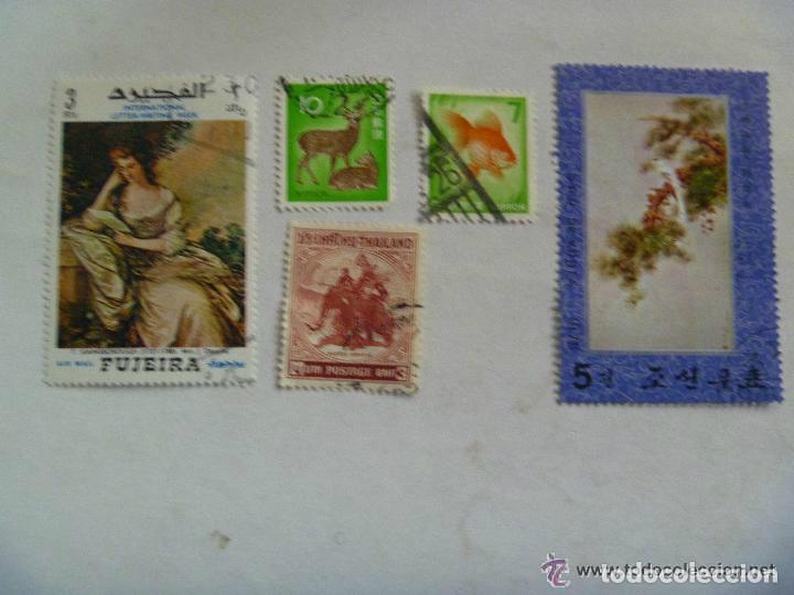 Timbres: LOTE DE 5 SELLOS DE PAISES DE ASIA: FUJEIRA, COREA, JAPON Y TAILANDIA