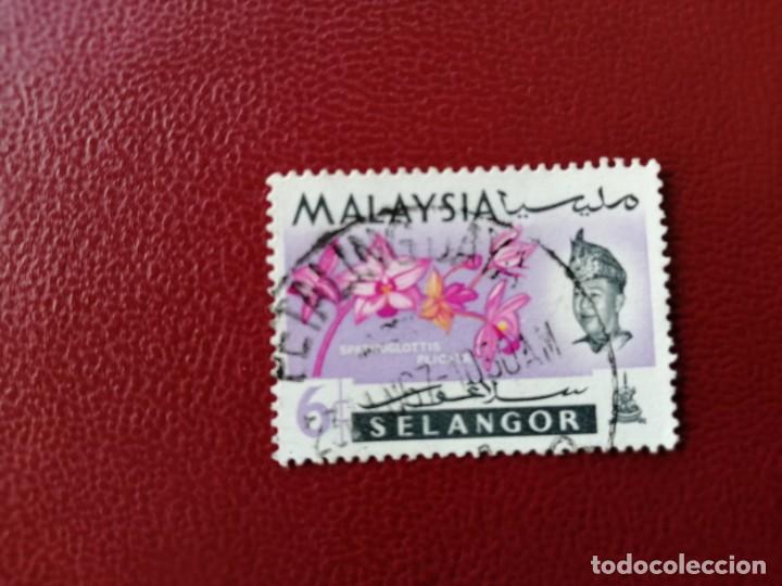 Briefmarken: MALASIA - MALAYSIA - SELANSOR - VALOR FACIAL 6 - A&Ntilde;O 1965 - FLORES - BIODIVERSIDAD FORESTAL - YV 89