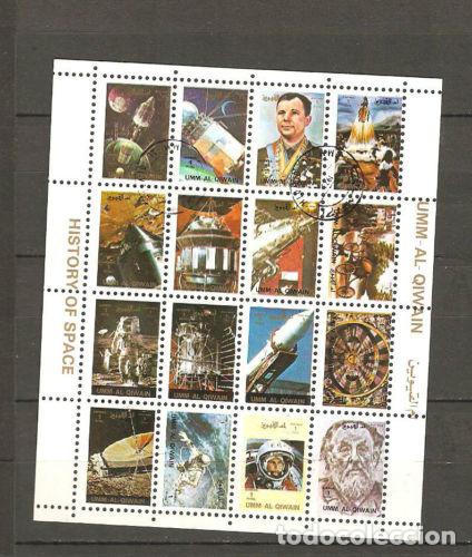Sellos: Umm al Qiwain - Space, perf. mini block, used  E.079 - Foto 1
