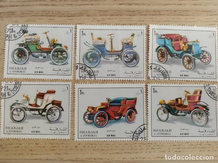 Stamps: 6 sellos SHARJAH (Emiratos Arabes Unidos) 1972. Serie Vintage Cars