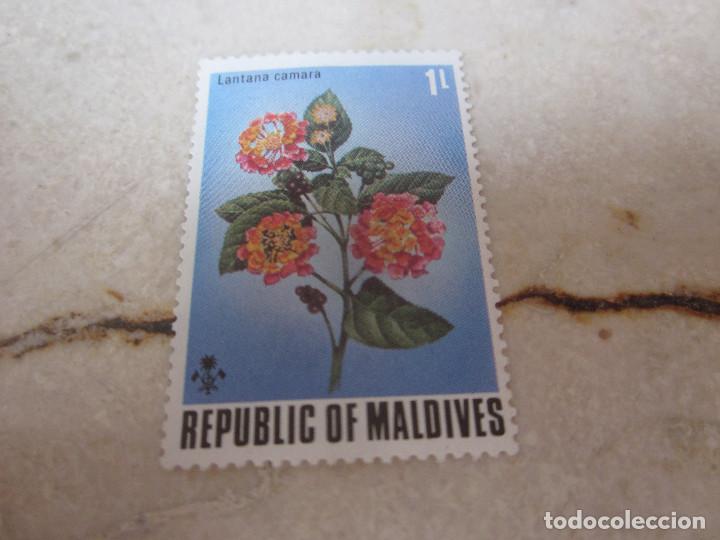 Stamps: SELLO 1L REPUBLICA DE MALDIVAS - LANTANA CAMARA
