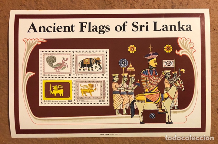 Timbres: PLIEGO SELLOS. ANTIGUAS BANDERAS DE SRI LANK (ANCIENT FLAGS OF SRI LANKA). 4 SELLOS.