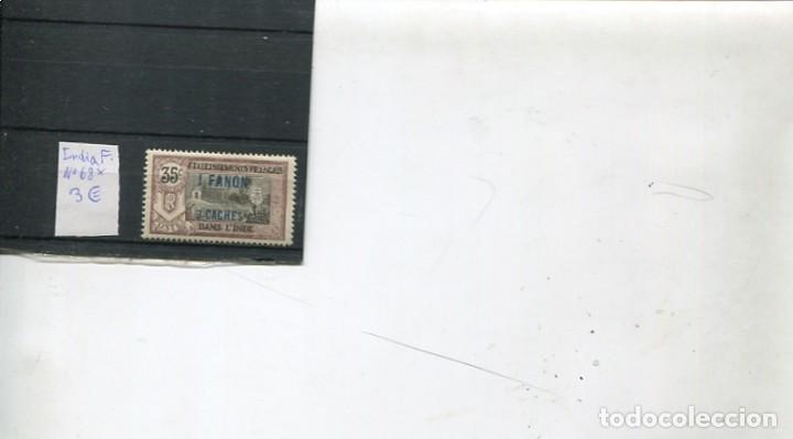 Briefmarken: SELLOS PAISES DESAPARECIDOS INDIA FRANCESA SOBRECARGA SOBRETASA NUMERO 68
