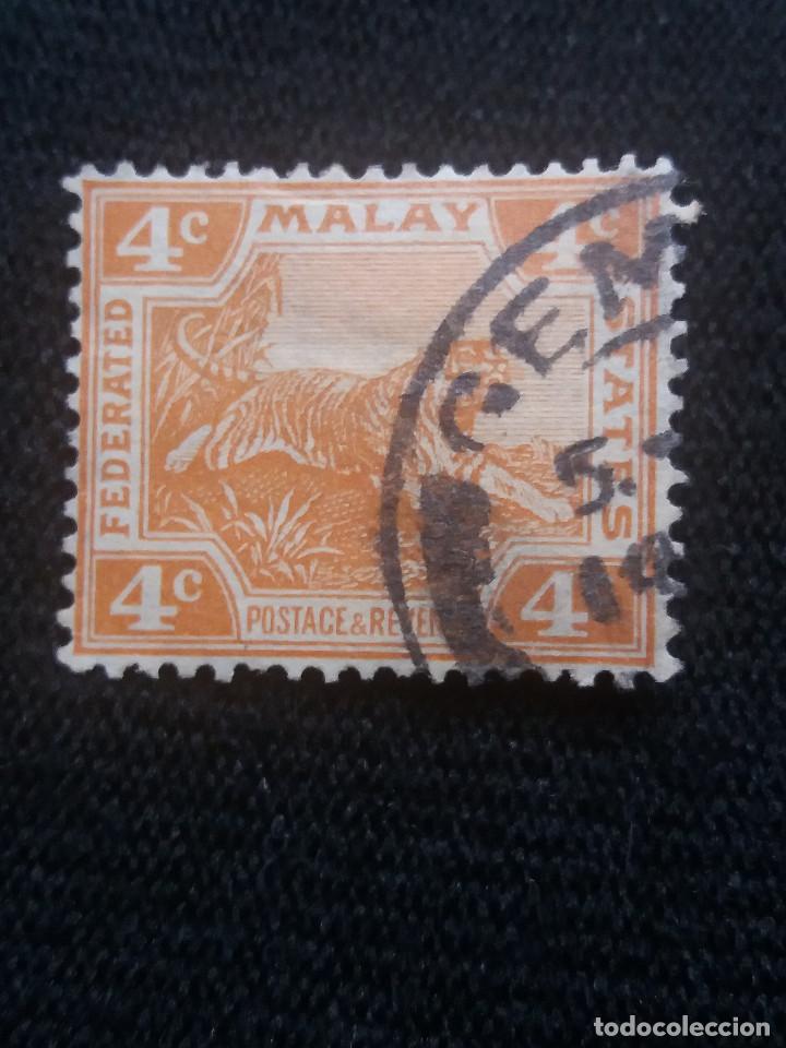 Briefmarken: MALASIA BRITANICA, 4 C, TIGRE, A&Ntilde;O 1020.