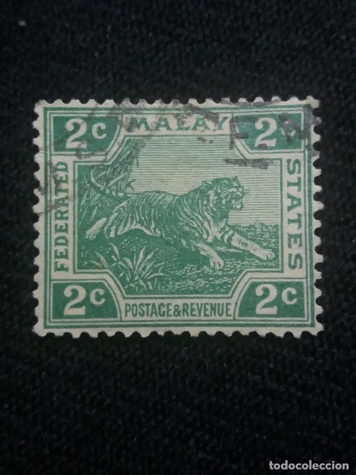 Briefmarken: MALASIA BRITANICA, 2 C, TIGRE, A&Ntilde;O 1020.