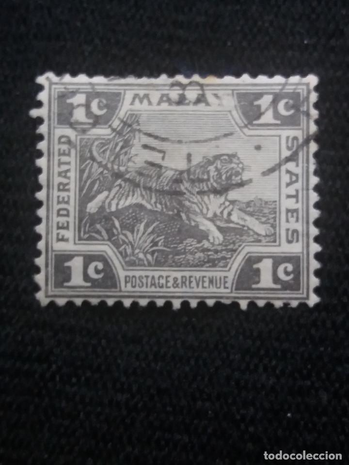 Briefmarken: MALASIA BRITANICA, 1 C, TIGRE, A&Ntilde;O 1022.