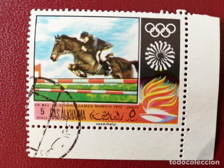 Briefmarken: RAS ALKAHAMA - EMIRATOS &Aacute;RABES UNIDOS - VALOR FACIAL 5 RIYALS - HIPICA, MUNICH 1972
