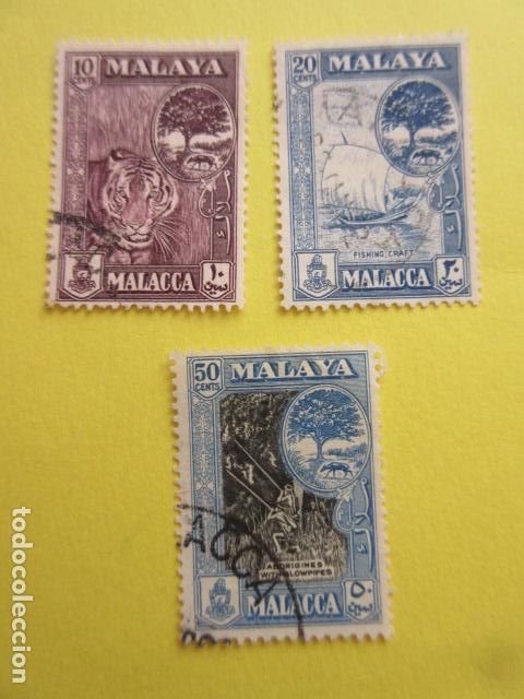 Sellos: LOTE 3 SELLOS MALASIA MALAYA - MALACCA