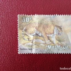 Sellos: MALASIA - VALOR FACIAL 30 - FAUNA - PANTHERA TIGRIS - TIGRE