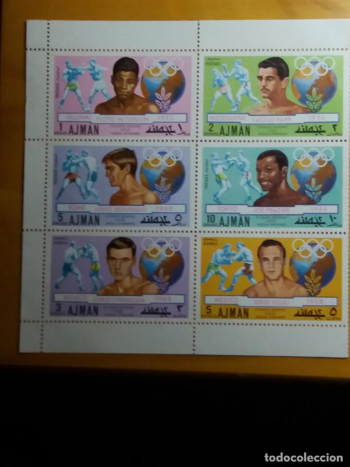 Selos: EMIRATOA ARABES UNIDOS, AJMAN, OLIMPIC BOXIN TOKYO 1964.