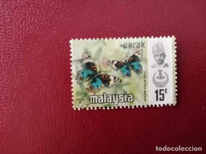 Briefmarken: MALASIA - ESTADOS MALAYOS - PERAK - VALOR FACIAL 15 CENT - MARIPOSA VIAJERA AZUL