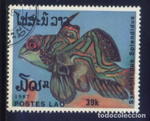Sellos: S-06173- POSTE LAO. PECES. - Foto 1