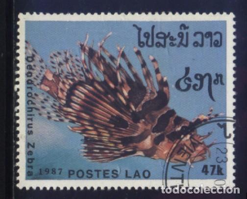 Sellos: S-06174- POSTE LAO. PECES. - Foto 1