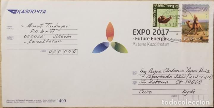 Stamps: O) 2017 KAZAJIST&Aacute;N, FUTURA ENERG&Iacute;A, EXPO 2017, CARTERO EN CAMELLO 1916, DESIERTO, CARACOL, AL CARIBE