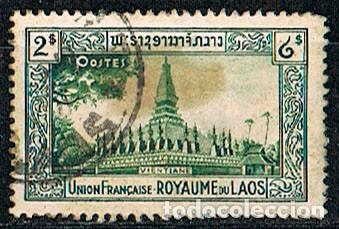 Stamps: Laos Ivert n&ordm; 9, ista de Vientianne. usado