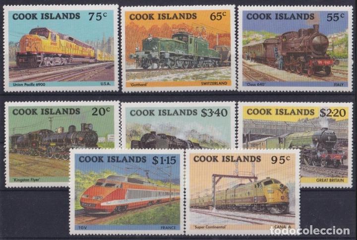 Briefmarken: F-EX21599 COOK IS MNH 1985 RAILROAD RAILWAYS FERROCARRIL TRAIN LOCOMOTIVE.