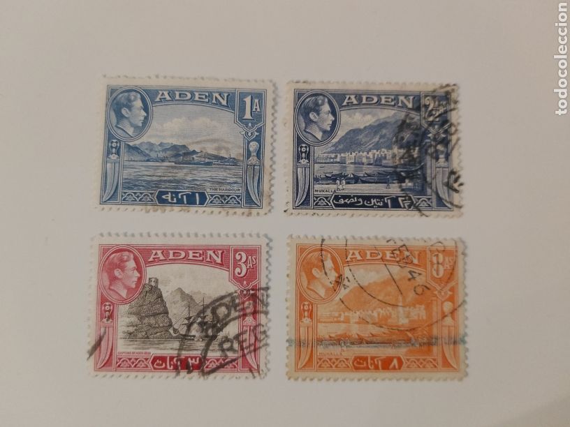 Timbres: SELLOS COLONIA BRIT&Aacute;NICA DE AD&Eacute;N - 4 VALORES USADOS - JORGE VI