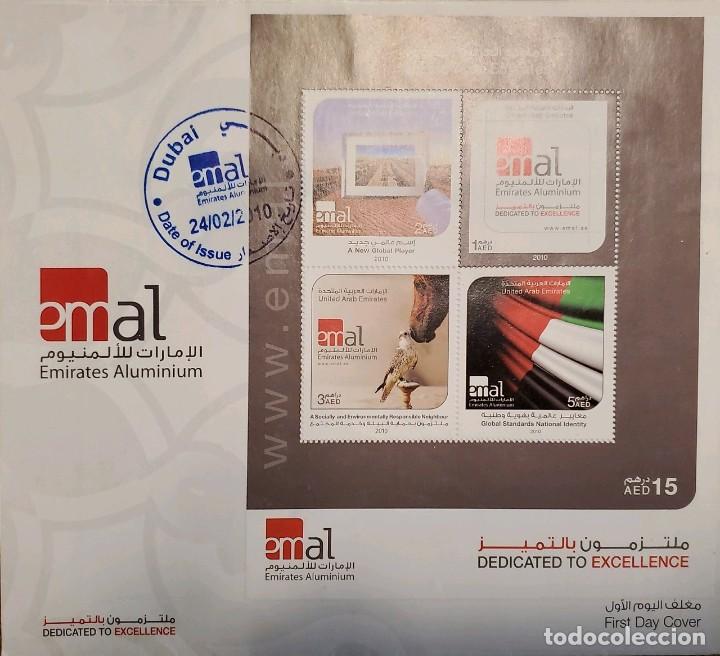 Briefmarken: O) 2010 EMIRATOS &Aacute;RABES UNIDOS, EMIRATOS ALUMINIO, CABALLO, HALC&Oacute;N, JUGADOR GLOBAL, VECINO RESPONSAB