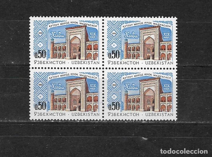 Sellos: uzbekistan n&ordm; 4 en bloque de cuatro (**)