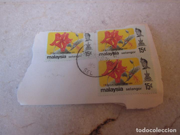Sellos: TRES SELLO 15 CENTAVOS MALAYSIA - HIBISCUS ROSA ANENSIS