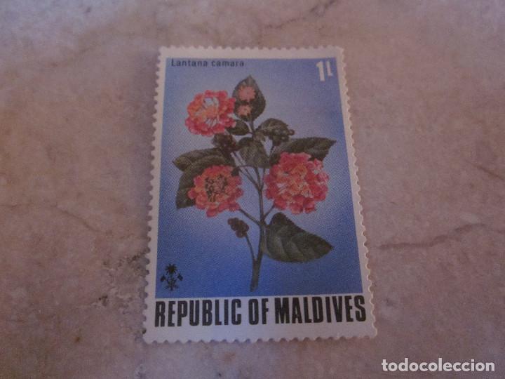 Sellos: SELLO 1 L - REPUBLICA DE MALDIVAS - LANTANA CAMARA