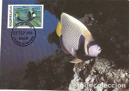 Stamps: Maldivas & Maxima, WWF Pez Angel, Pomacanthus imperator, Male 1986 (9819)