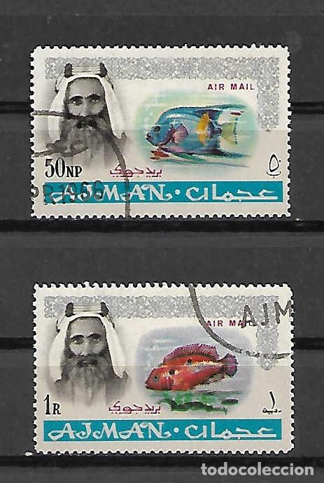 Sellos: lote de 2 sellos de peces. Ajman. sellos a&ntilde;o 1964