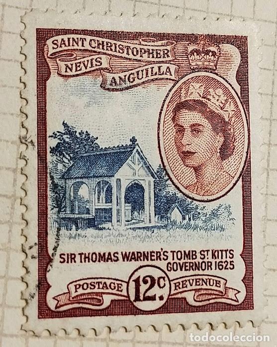 Timbres: Sello San Crist&oacute;bal y Nevis (Saint Kitts y Nevis) 1954 &rsaquo; Sir Thomas Warner's Tomb -12 c - Centavo de