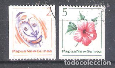 Selos: PAP&Uacute;A NUEVA GUINEA n&ordm; 406/407&ordm; M&aacute;scara y flor. Serie completa
