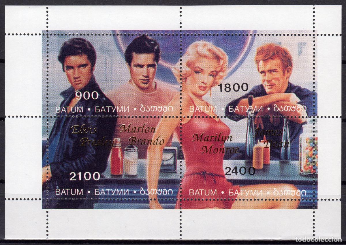 Francobolli: BATUM 1995 SHEET MNH GOLD OVERPRINTED ACTORES Y ACTRICES DE CINE CINEMA ACTORS ACTRESSES