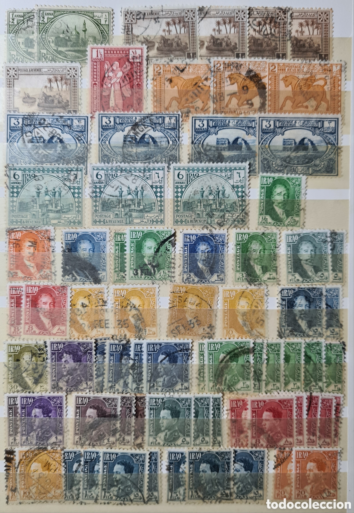 Stamps: Colecci&oacute;n de sellos Irak/Iraq, en &aacute;lbum de 8 p&aacute;ginas