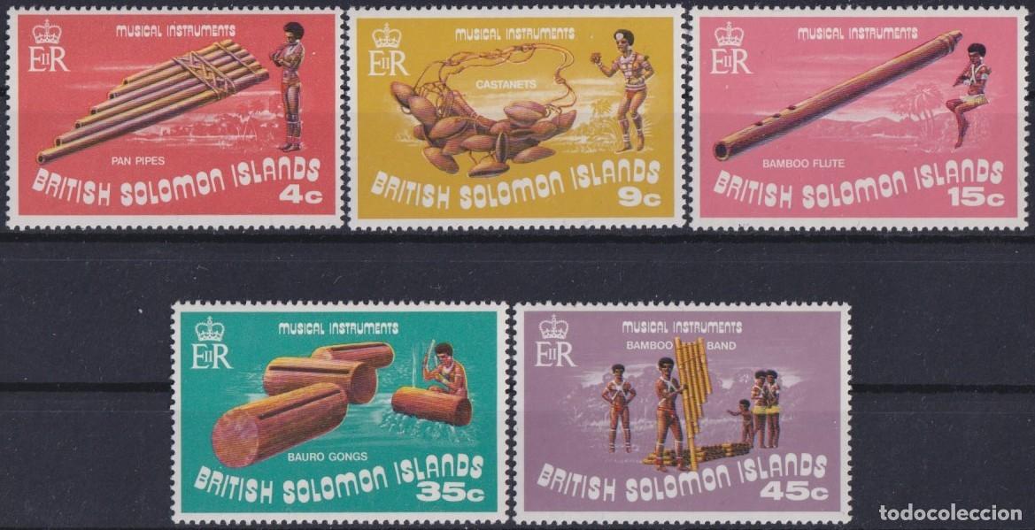 Stamps: F-EX39676 BRITISH SOLOMON MNH 1973 TRADITIONAL MUSIC INSTRUMENTS CULTURE ETHNIC.