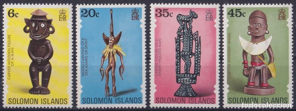 Stamps: F-EX39675 BRITISH SOLOMON MNH 1977 TRADITIONAL RELIGION IDOLS CULTURE ETHNIC.