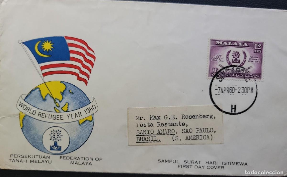 Stamps: O) 1960 MALAYA, CANCELED IN SINGAPORE, CONFERENCE OF THE ECONOMIC COMMISION FOR ASIA AND THE FAR EAS