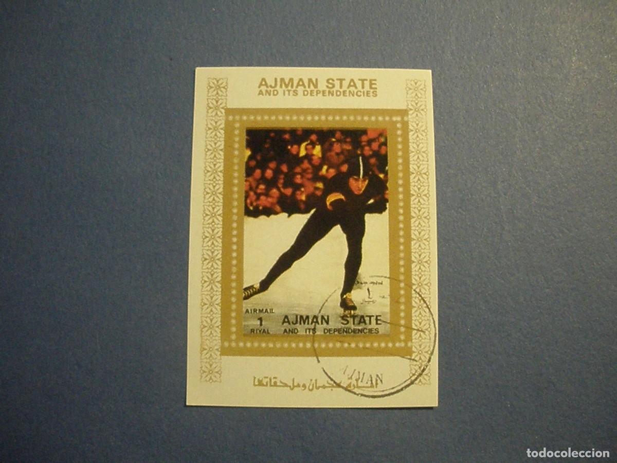 Stamps: AJMAN STATE - DEPORTES - PATINAJE DE VELOCIDAD SOBRE HIELO.