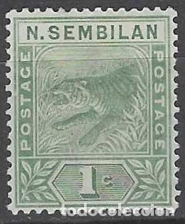Timbres: MALASIA/NEGRI SEMBILAN 1891-94 - TIGRE, 1C VERDE - MH*