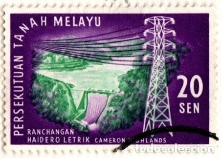 Timbres: Malasia. Federaci&oacute;n. Planta Hidroel&eacute;ctrica. 1963. YT-114.