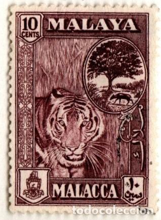 Timbres: Malasia. Malaka. Tigre. 1960. YT-292.