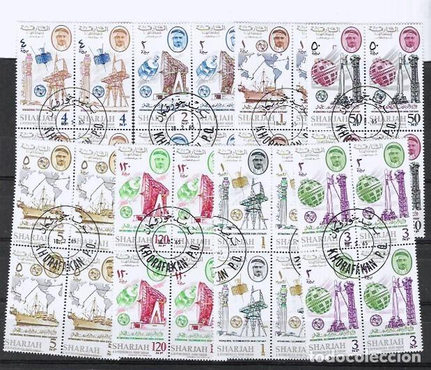 Timbres: SHARJAR N&ordm; 114 AL 121 (0)BLOQUE DE CUATRO USADO TIENE TODA LA GOMA