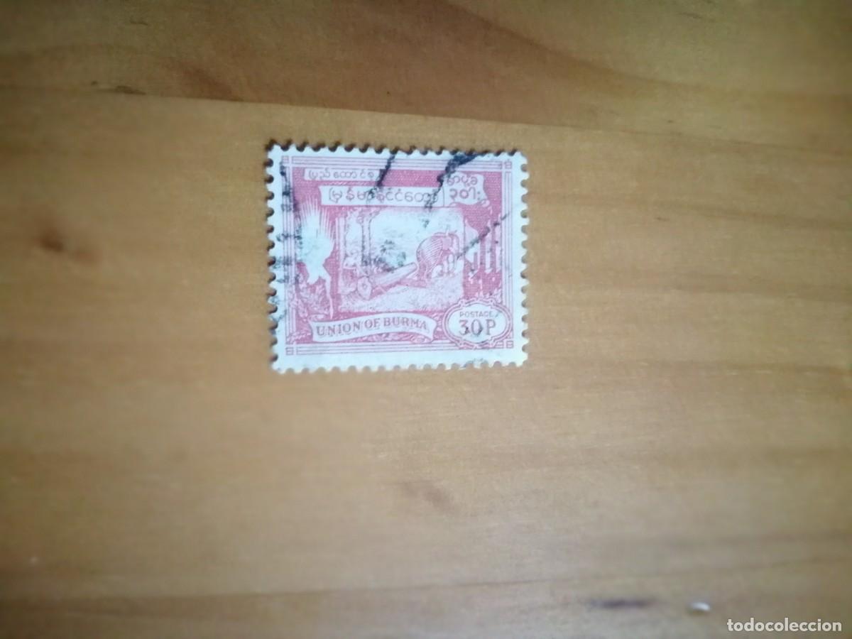 Stamps: UNI&Oacute;N DE BURMA, BIRMANIA - VALOR FACIAL 30 P - A&Ntilde;O 1954 - CORTE DE &Aacute;RBOLES - YV 33