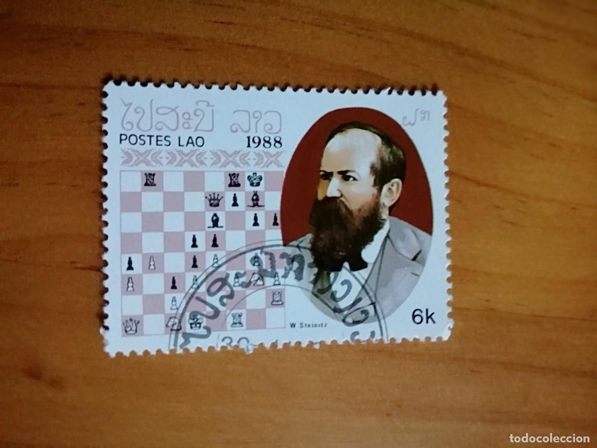Stamps: LAOS - LAO - VALOR FACIAL 6 K - A&Ntilde;O 1988 - W. STEINST, AJEDRECISTA AUSTRIACO
