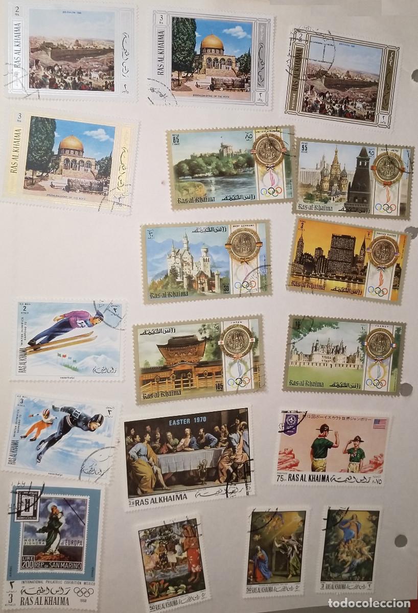 Selos: LOTE VARIADO 18 SELLOS USADOS EMIRATO DE RAS AL JAIMA ANTERIORES 1980 - VER FOTOS