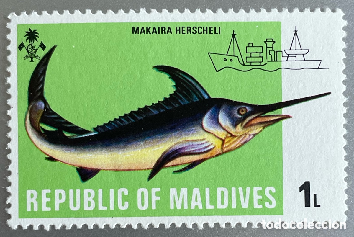 Sellos: Maldivas. Peces. 1973 - Foto 1