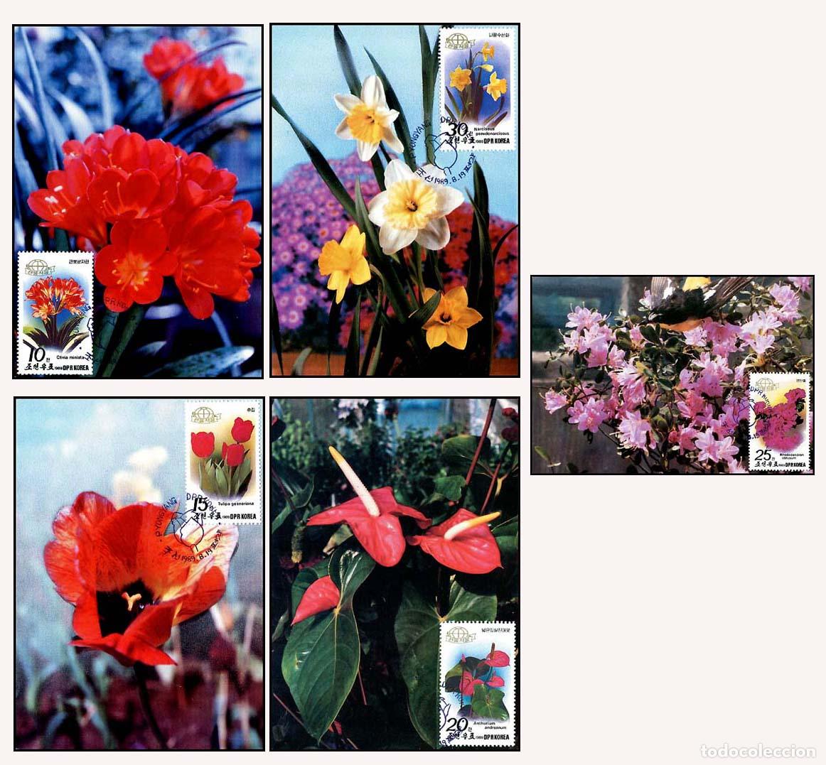 Sellos: RPDC 1989 flores - Foto 1