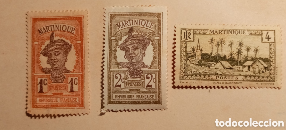 Briefmarken: 3 sellos Martinica francesa sin matasellos uno tiene charnela