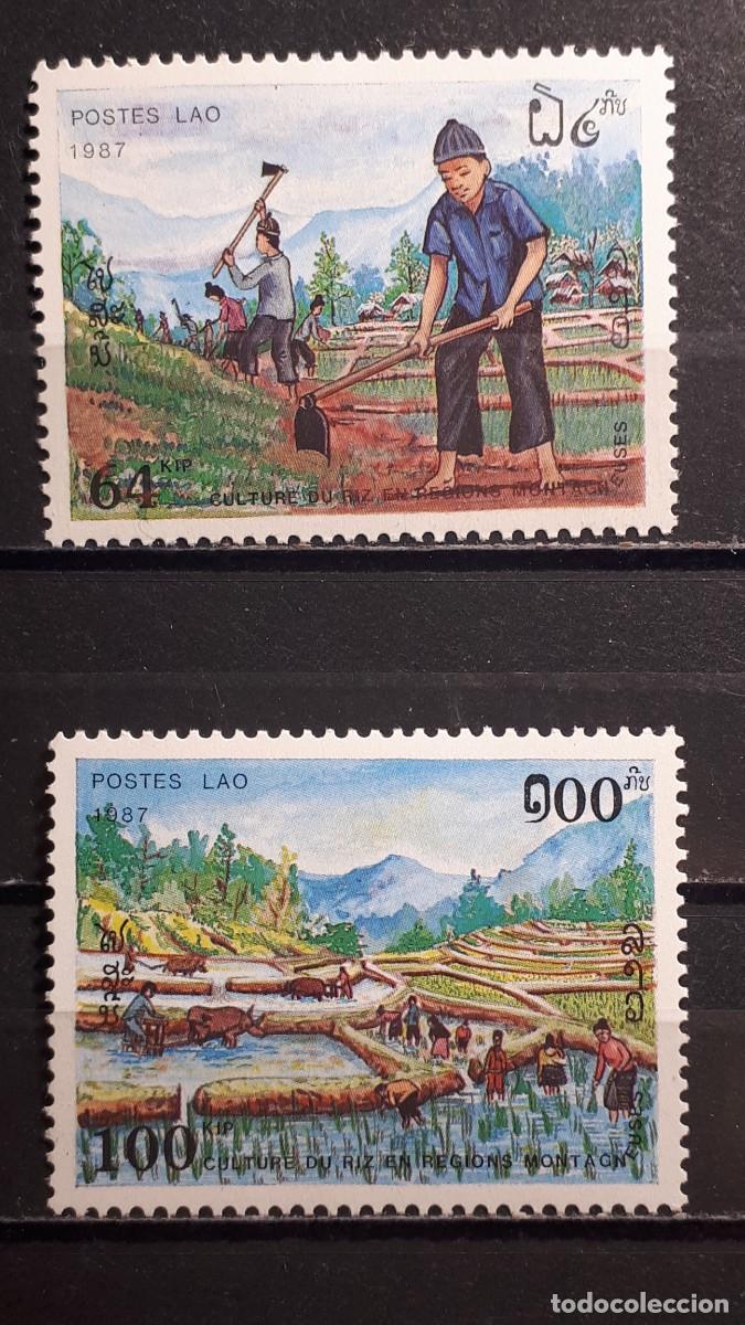 Sellos: LAOS. A&Ntilde;O 1987. **. YVERT 829/30 - Foto 1