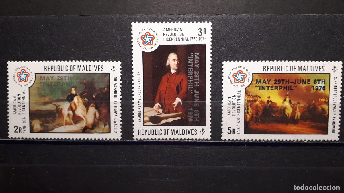 Sellos: MALDIVAS. A&Ntilde;O 1976. **. YVERT 607/9 - Foto 1