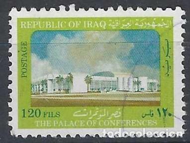 Sellos: IRAQ 1981 - EDIFICOS MODERNOS, PALACIO DE CONFERENCIAS - USADO - Foto 1